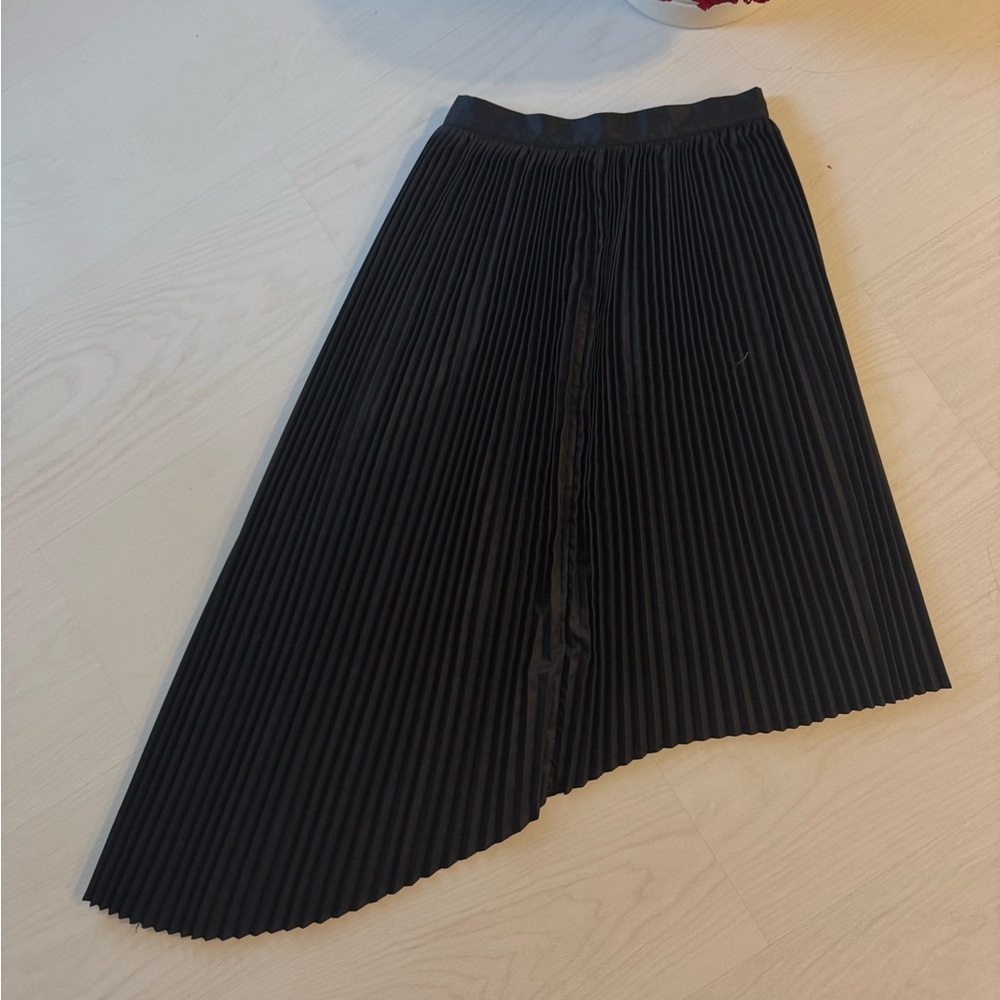 Black Asymmetrical skirt. Long midi office